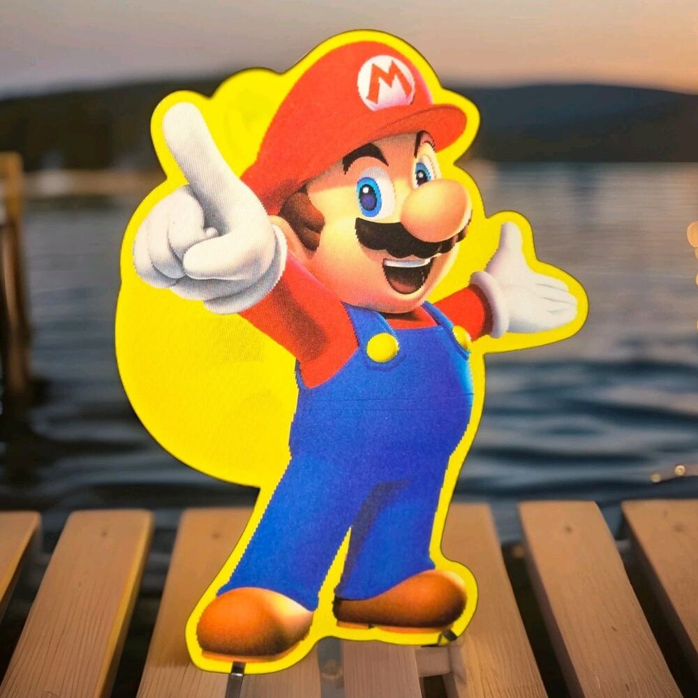 Mario Fire Mario Tanooki 3D Motion Lenticular Car Decal Sticker Peeker
